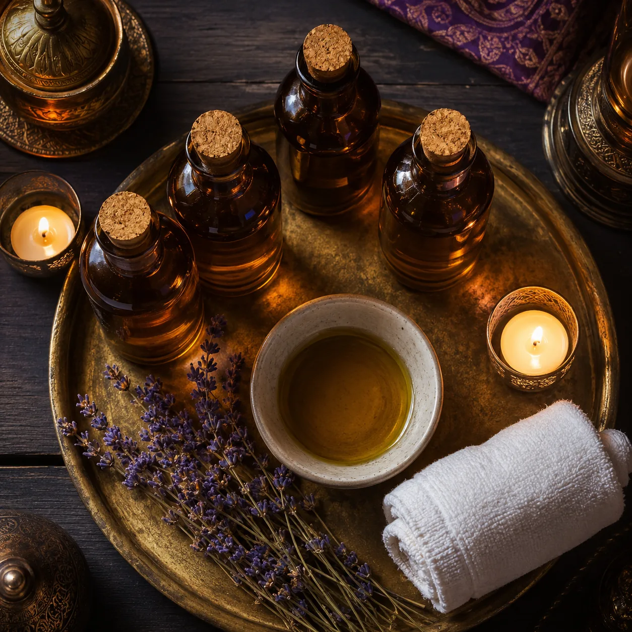 Aromaterapi yağ tepsisi — Lila Spa, Silivri misafirlerine hizmet veren salon