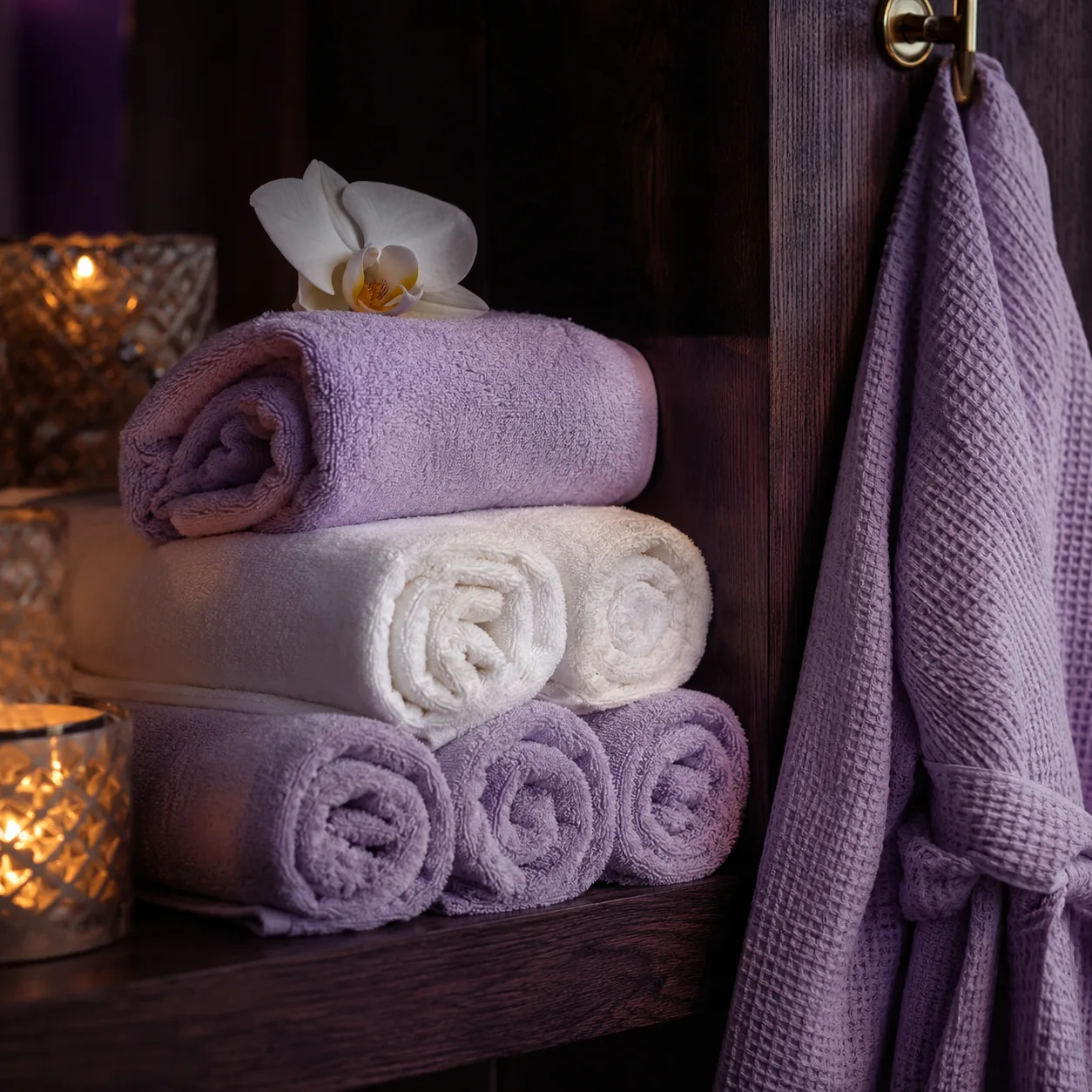 Havlu ve bornoz seti — Lila Spa, Silivri misafirlerine hizmet veren salon