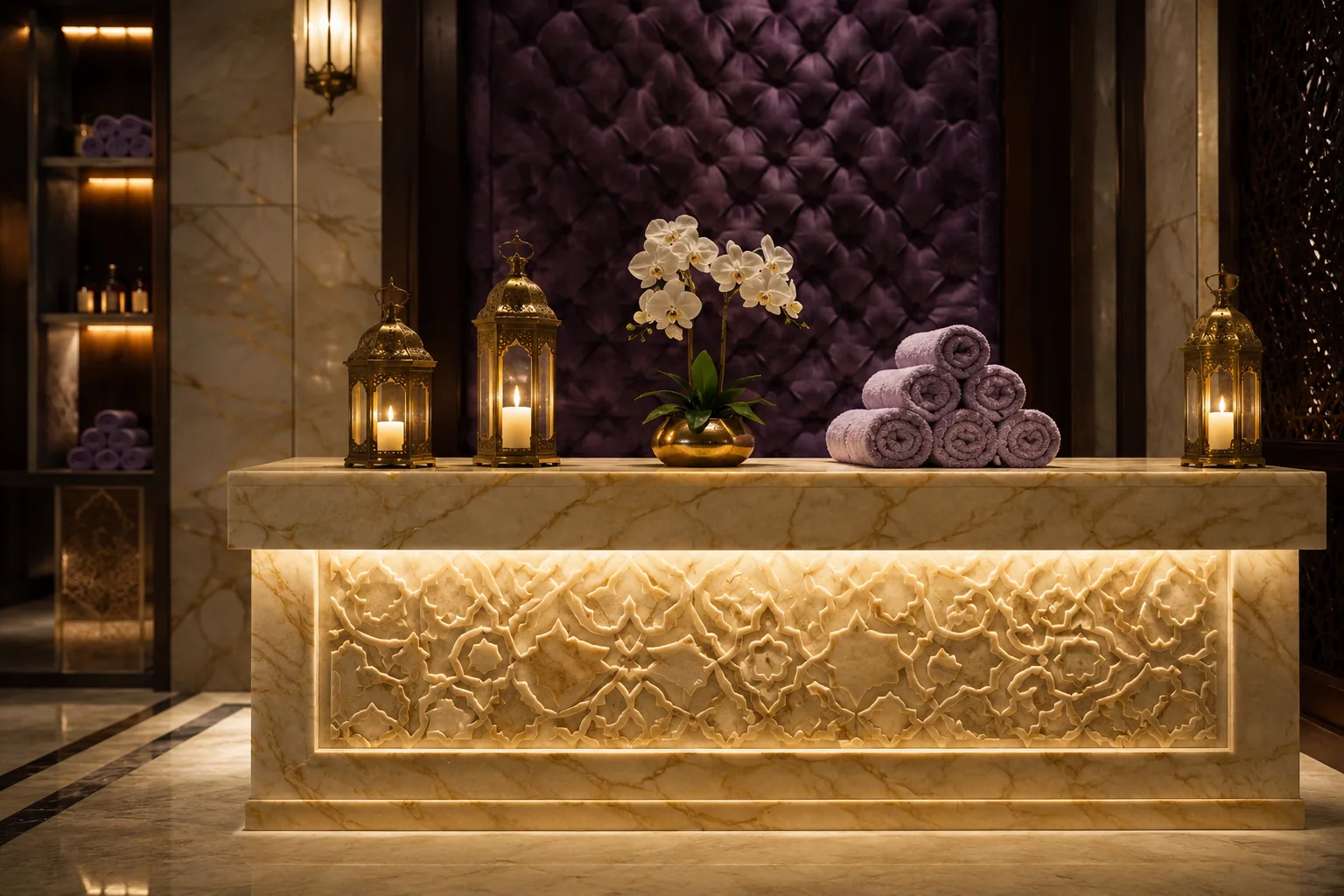 Resepsiyon bankosu — Lila Spa, Silivri misafirlerine hizmet veren salon